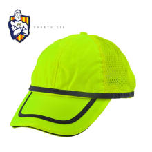 Plain Polyester Twill Caps Breathable Mesh Back Hat Reflective Piping Wholesale Hi Vis Cap